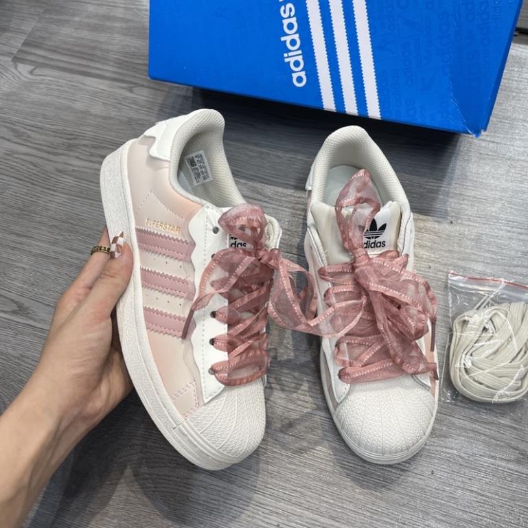 Giày Adidas superstar Sò chảy hồng kem