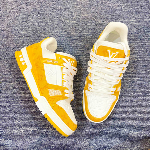 Giày Louis Vuitton LV Trainer Sneaker 1A9JHD Màu Trắng Vàng