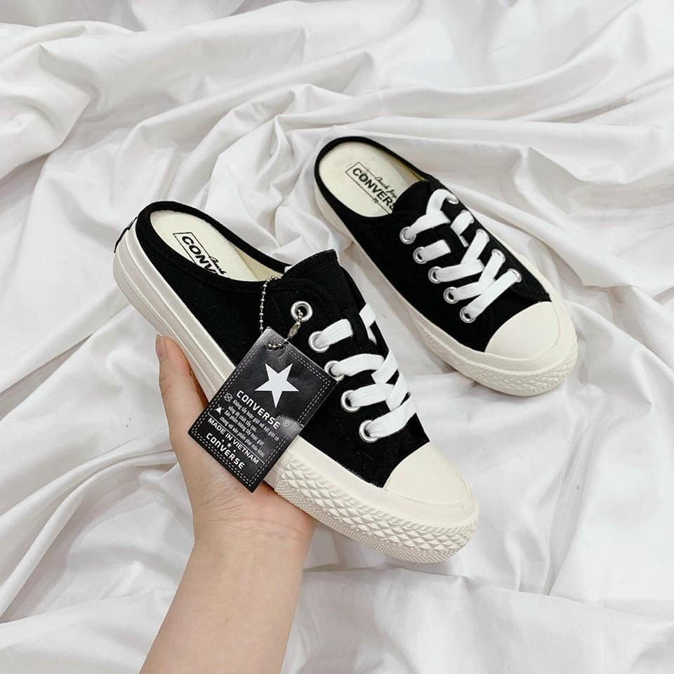 Giày Converse sục nữ đạp gót đen