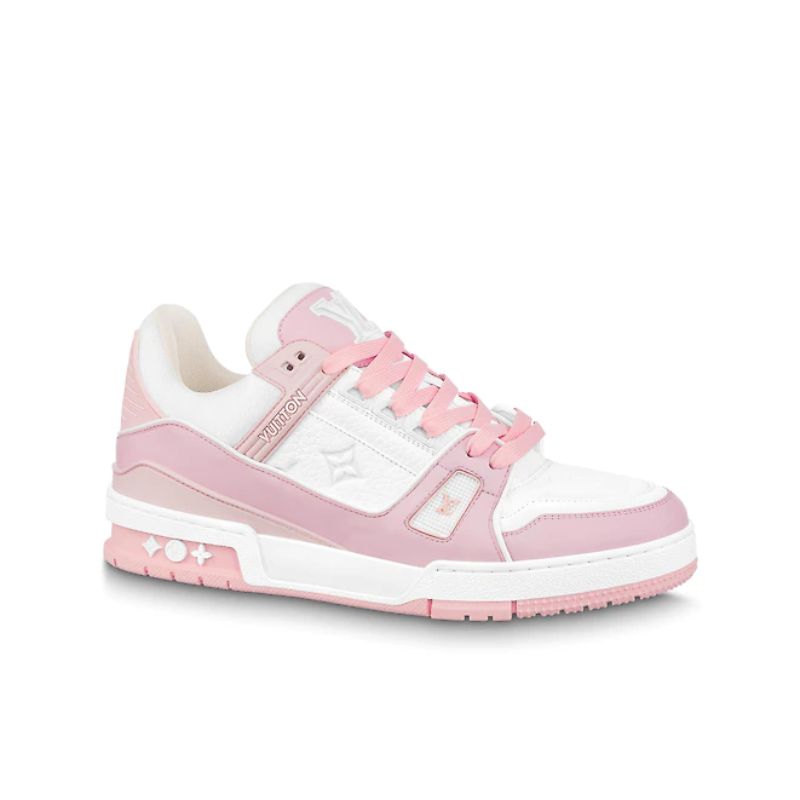 Giày Louis Vuitton Trainer Sneaker Pink Chalk
